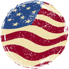 American Grunge Flag Circle Sticker
