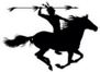 American Indian Throwing Spear on Horse Sticker