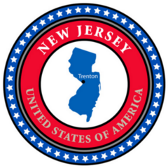 American Label With Map Of New Jersey Sticker