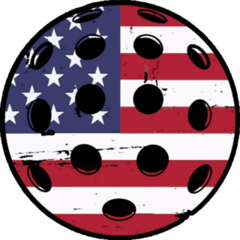 American Pickleball With Flag Sticker