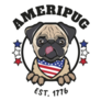 American Pug Fourth Of July Sticker