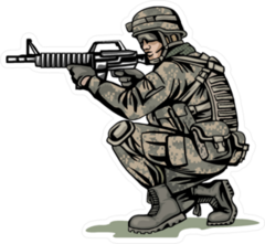 American Soldier Crouching Sticker