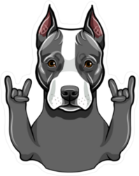 American Staffordshire Terrier Rock and Roll Dog Sticker
