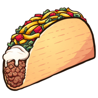 American Style Cartoon Taco Sticker