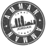 Amman Jordan Round Stamp Icon Sticker