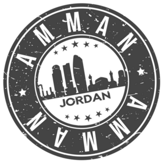 Amman Jordan Round Stamp Icon Sticker