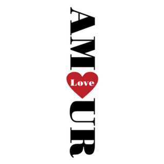 Amour Is Love Abstract French Lettering Sticker