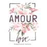 Amour Love Slogan On Pink Bouquet Of Flowers French Sticker