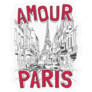 Amour Paris France Slogan Sketch Illustration Sticker