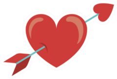 Amour Symbol With Heart And Arrow Icon Sticker