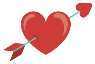 Amour Symbol With Heart And Arrow Icon Sticker