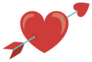 Amour Symbol With Heart And Arrow Icon Sticker