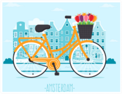 Amsterdam Bike Flower Sticker