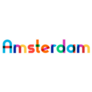 Amsterdam City In Netherlands Colorful Calligraphy Sticker