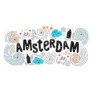 Amsterdam City In Van Gogh Style Lettering Sticker