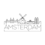 Amsterdam City, Netherlands Silhouette Typographic Sticker