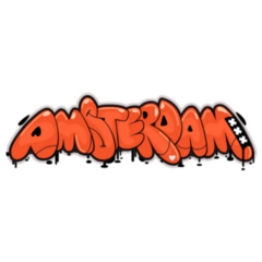 Amsterdam Graffiti Lettering Netherlands Sticker