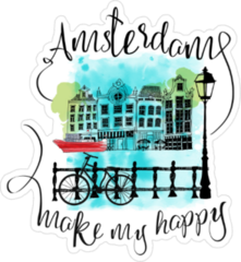 Amsterdam Make My Happy Sticker