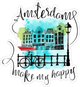 Amsterdam Make My Happy Sticker