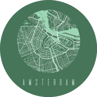 Amsterdam Map Poster Street Design Sticker