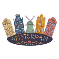 Amsterdam Old Historic Buildings Netherlands Windmill Sticker