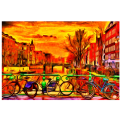 Amsterdam Red Lights - Oil Painting Sticker