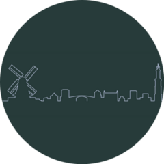 Amsterdam Single Line Skyline Netherlands Sticker