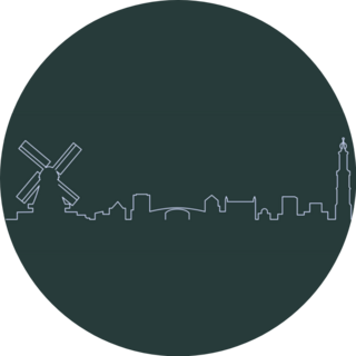 Amsterdam Single Line Skyline Netherlands Sticker