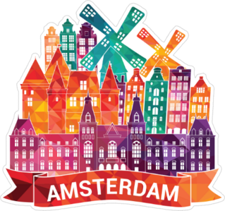 Amsterdam Skyline Sticker
