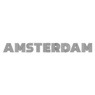 Amsterdam Typography Modern Striped Letters Sticker