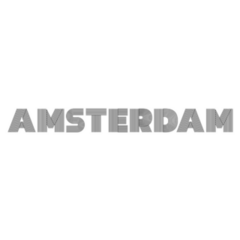 Amsterdam Typography Modern Striped Letters Sticker