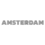 Amsterdam Typography Modern Striped Letters Sticker
