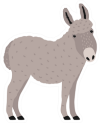 Amusing Grey Donkey Sticker