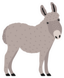 Amusing Grey Donkey Sticker