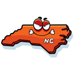 An Angry Cartoon Illustration Of North Carolina Sticker