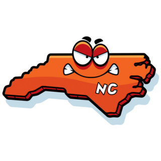 An Angry Cartoon Illustration Of North Carolina Sticker