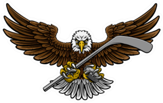 An Eagle Ice Hockey Player Sticker