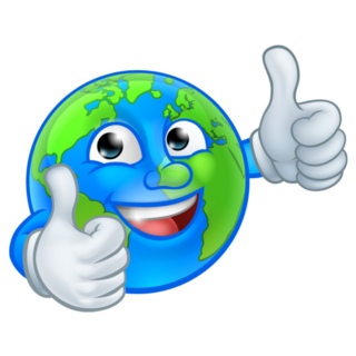 An Earth Globe Cartoon Thumbs Up Sticker