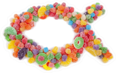 An Ichthys, Or Jesus Fish, Made Of Candy Sticker