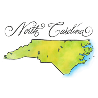 An Illustrated Map Of North Carolina Sticker