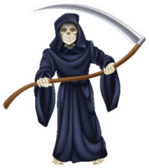 An Illustration Of A Grim Reaper Death Character Sticker