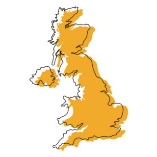 An Illustration Of The Uk Orange Map Silhouette Sticker