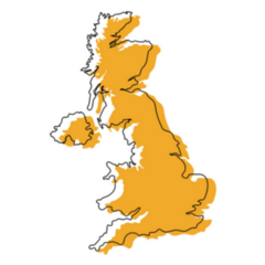 An Illustration Of The Uk Orange Map Silhouette Sticker