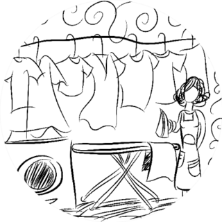 An Image Of Laundry Service Doodle Sticker
