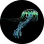 An Iridescent Blue Jellyfish Sticker