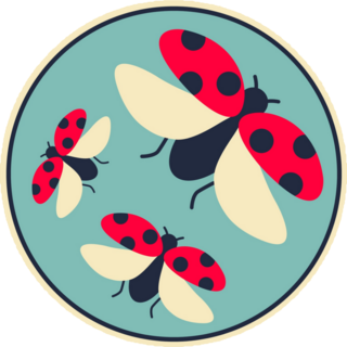 An Little Lady Bug Insect Flying in Garden Sticker