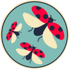 An Little Lady Bug Insect Flying in Garden Sticker