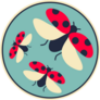 An Little Lady Bug Insect Flying in Garden Sticker