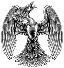 An Original Illustration Of A Phoenix Fire Bird Vintage Sticker