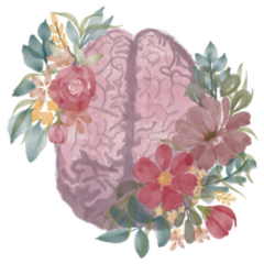Anatomy Of The Brain With Flowers Sticker